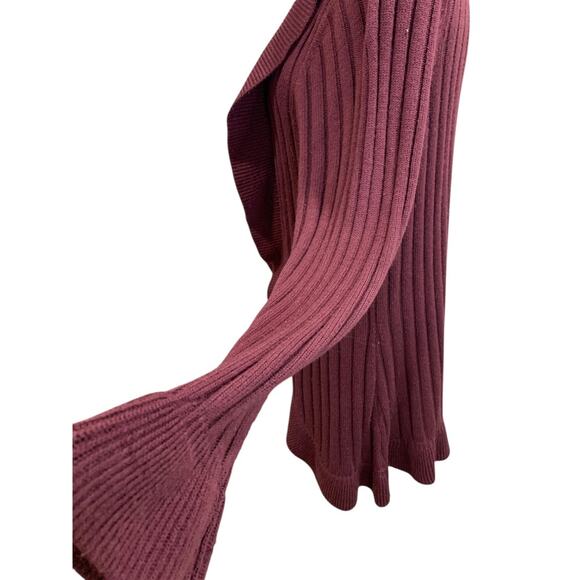 18/20 Avenue Sweater Collection Womens Eggplant Open Cardigan - Picture 5 of 9